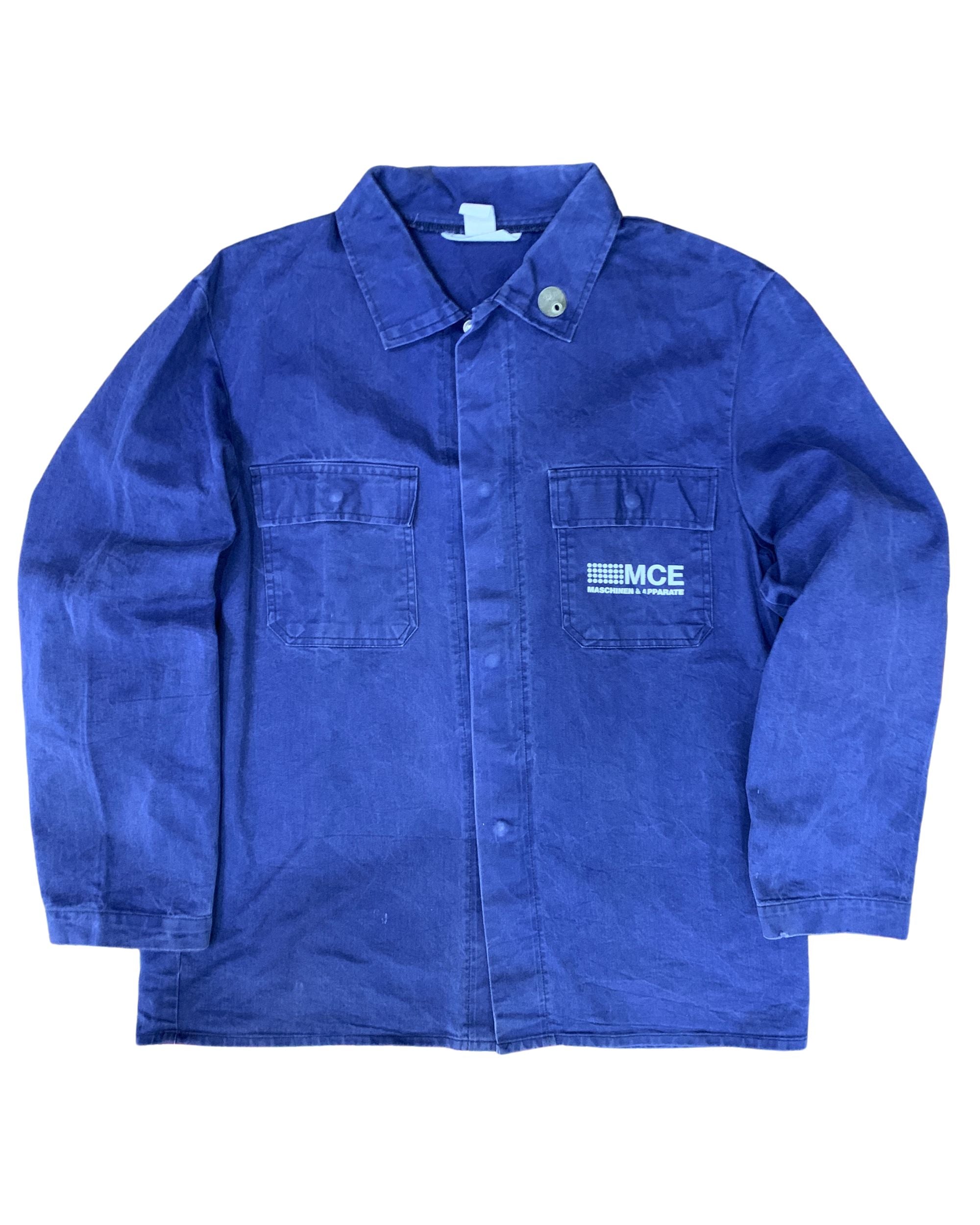 Vintage Swiss Work Jacket Blue Chore Jacket 1980s Size L