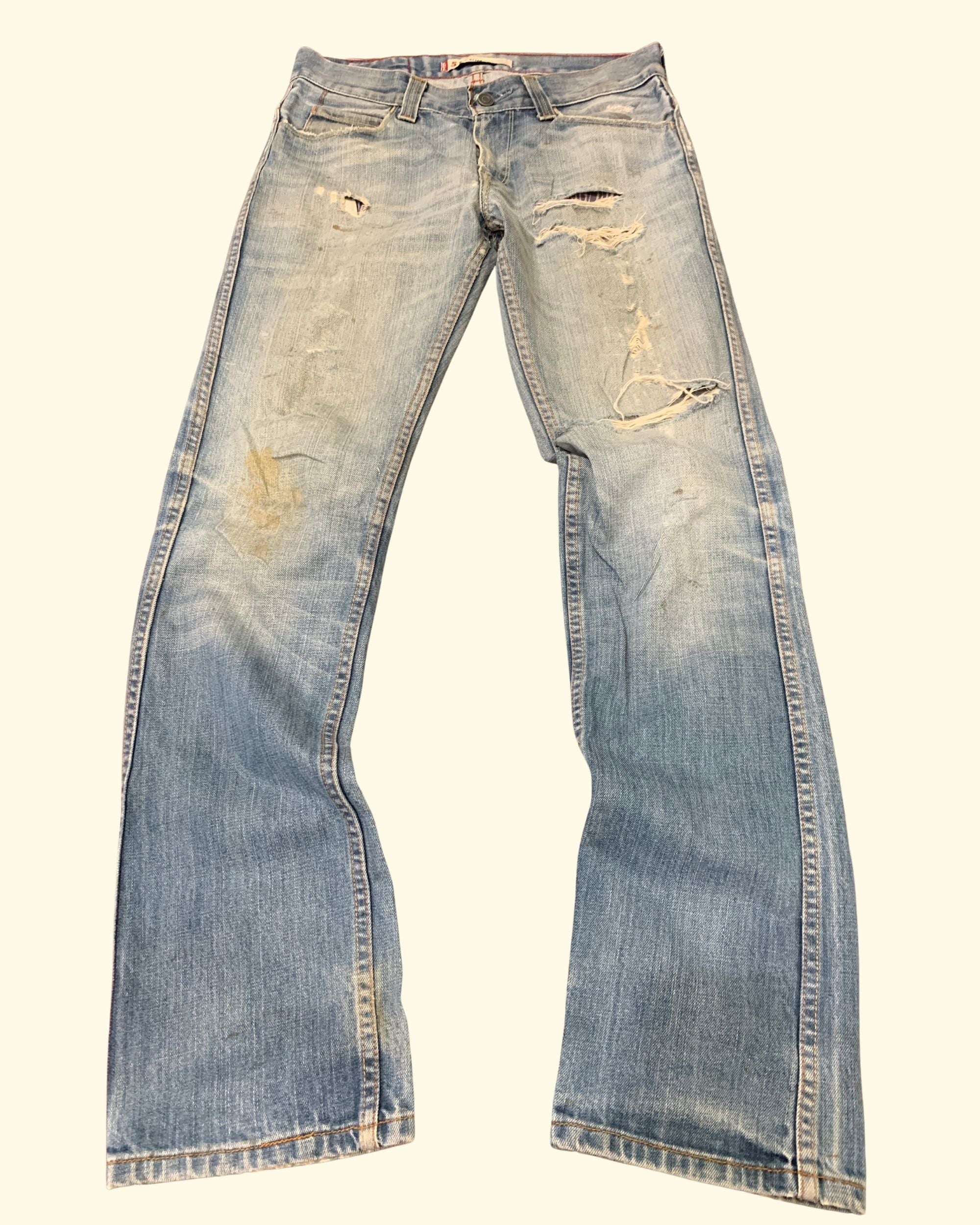 Y2K levi's 511 Distressed Light Blue Denim W32 L34