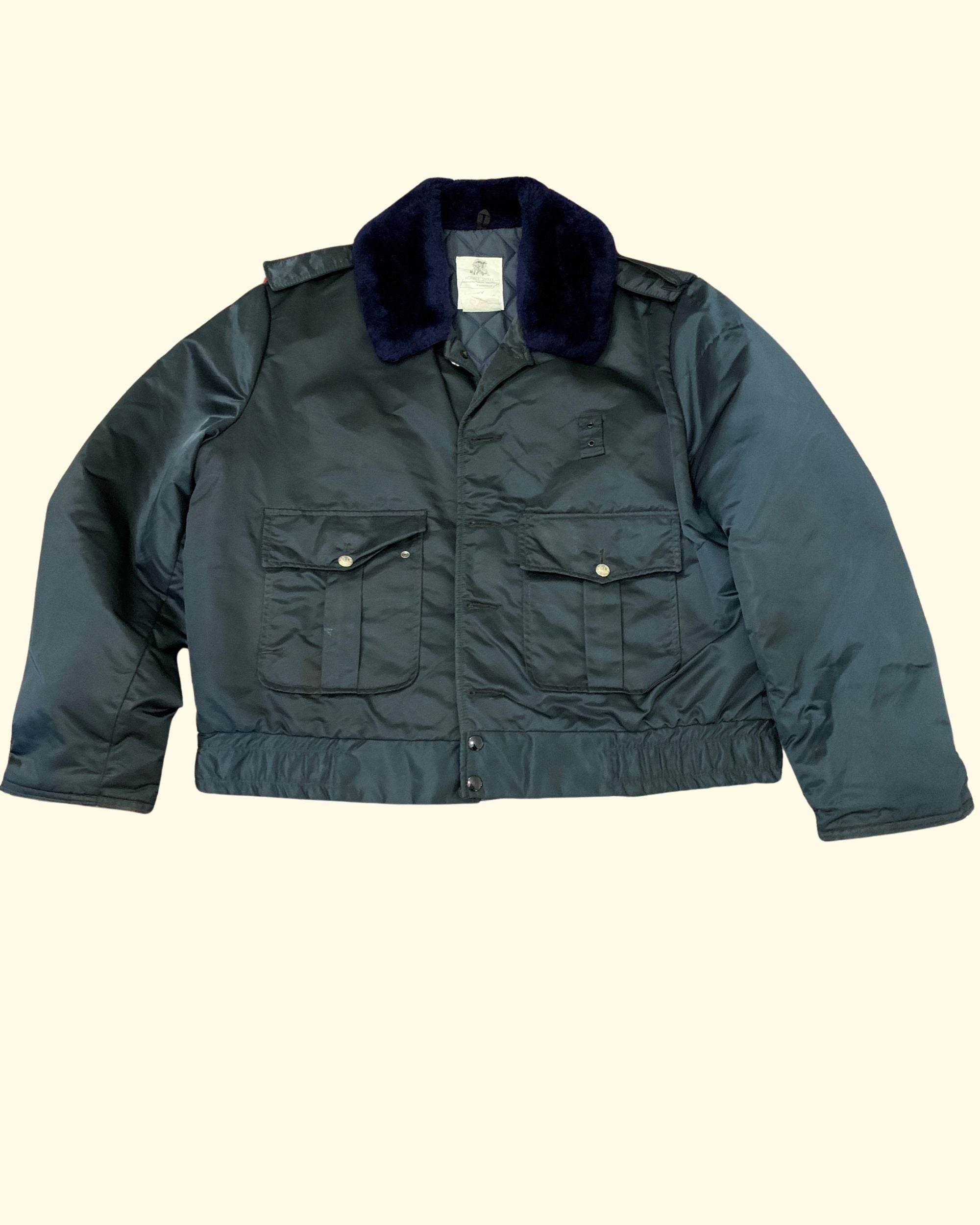 80's Tuffy Police/ Fireman Bomber Jacket Dark Navy XL