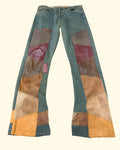 90's Levi's Patchwork Leather Rust Wash W32 L36
