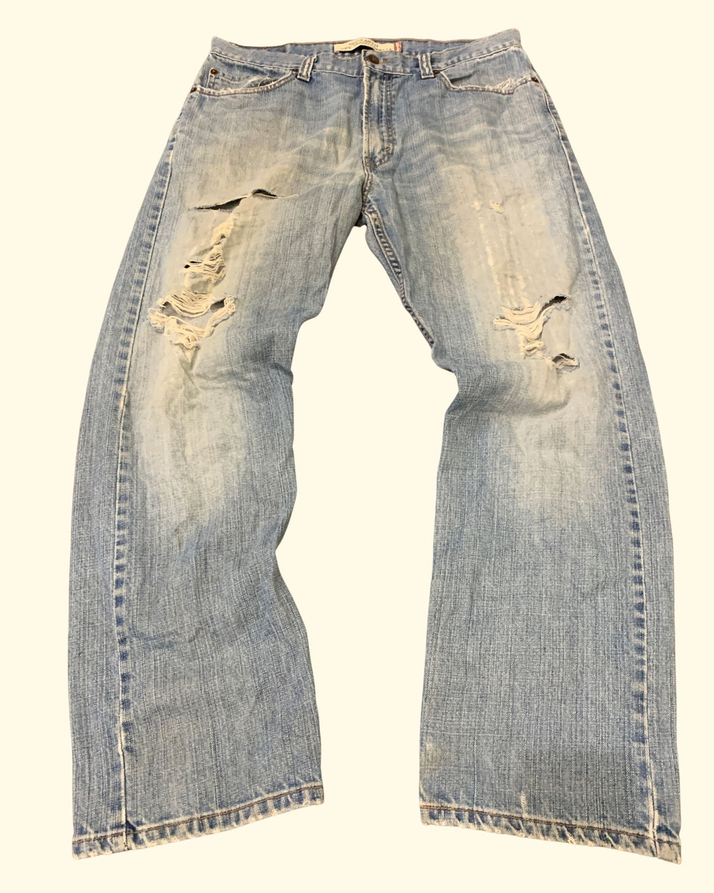 90's Levi's Coupe Regular Made In Mexico Distressed Light Blue Denim W34 L30