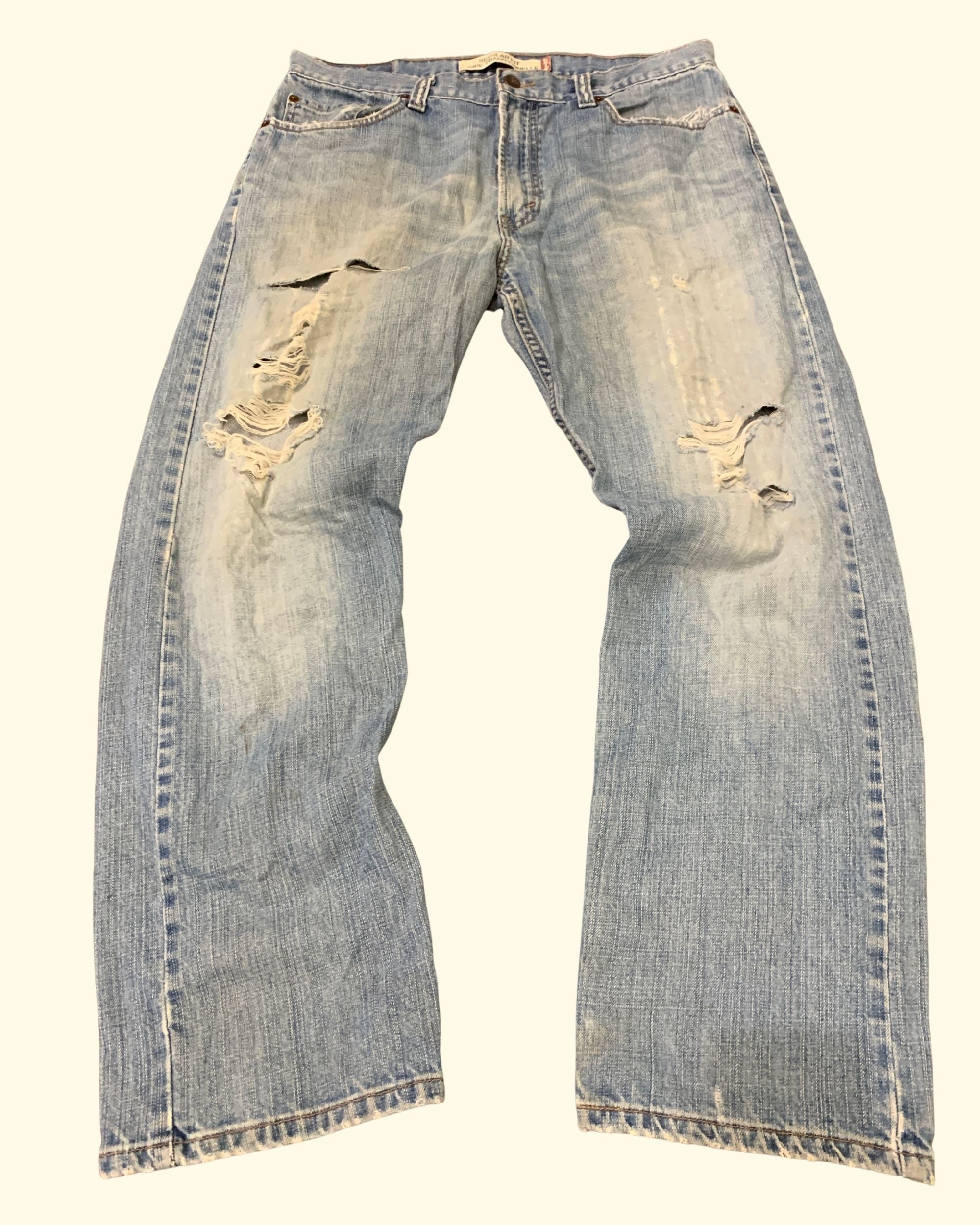 90's Levi's Coupe Regular Made In Mexico Distressed Light Blue Denim W34 L30