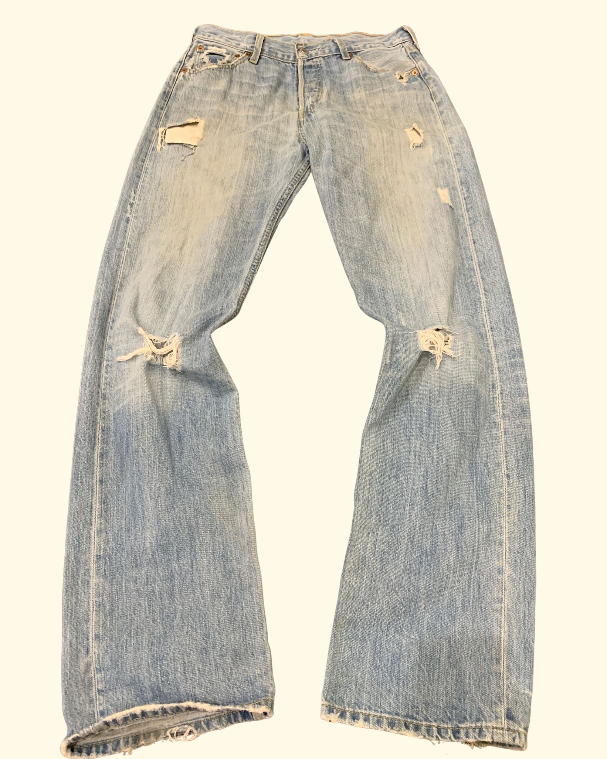 Y2K Levi's 501 Distressed Light Blue Denim W30 L34