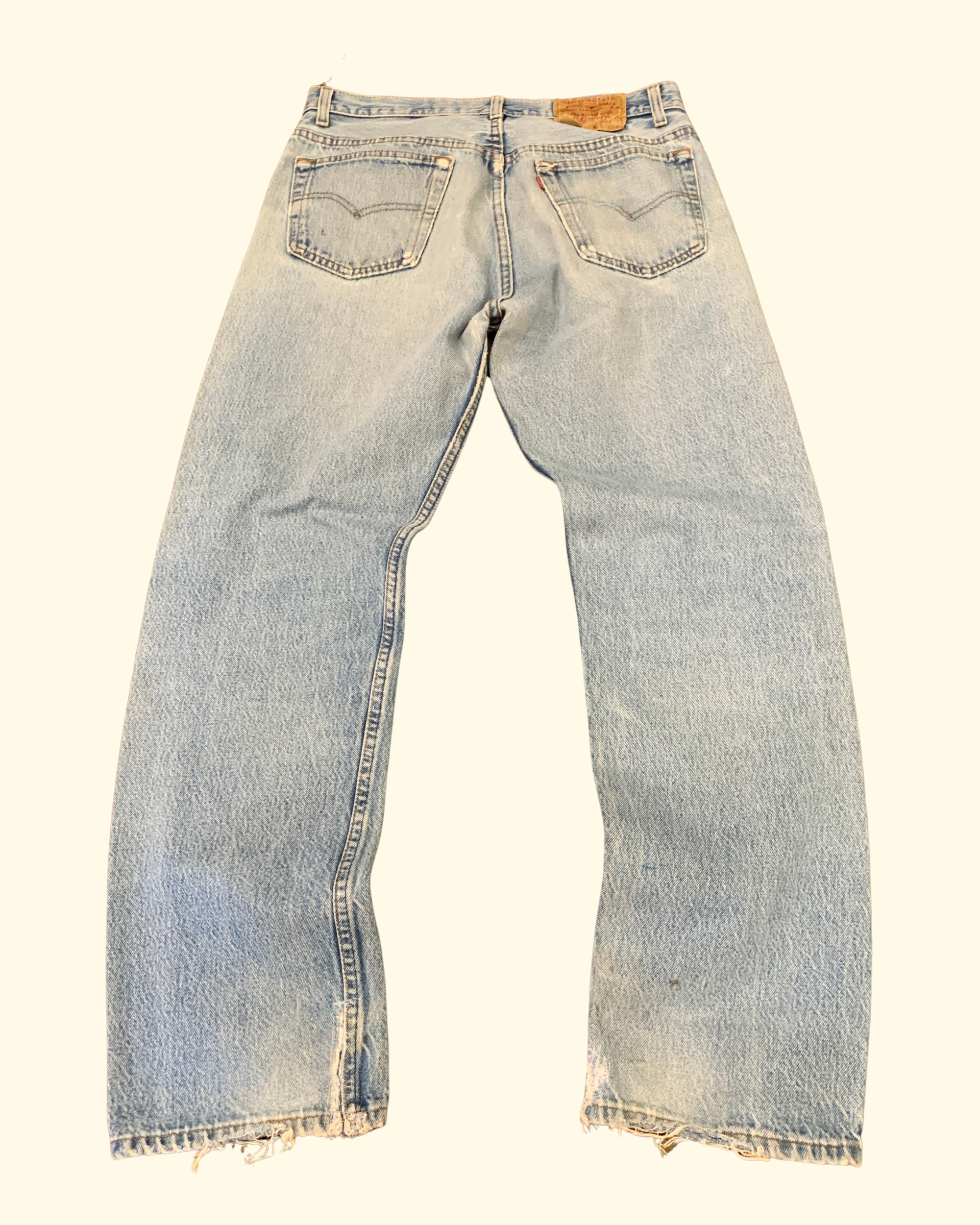 80's Levi's 501 Distressed Made In USA Light Blue Denim W33 L30