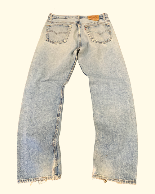 80's Levi's 501 Distressed Made In USA Light Blue Denim W33 L30