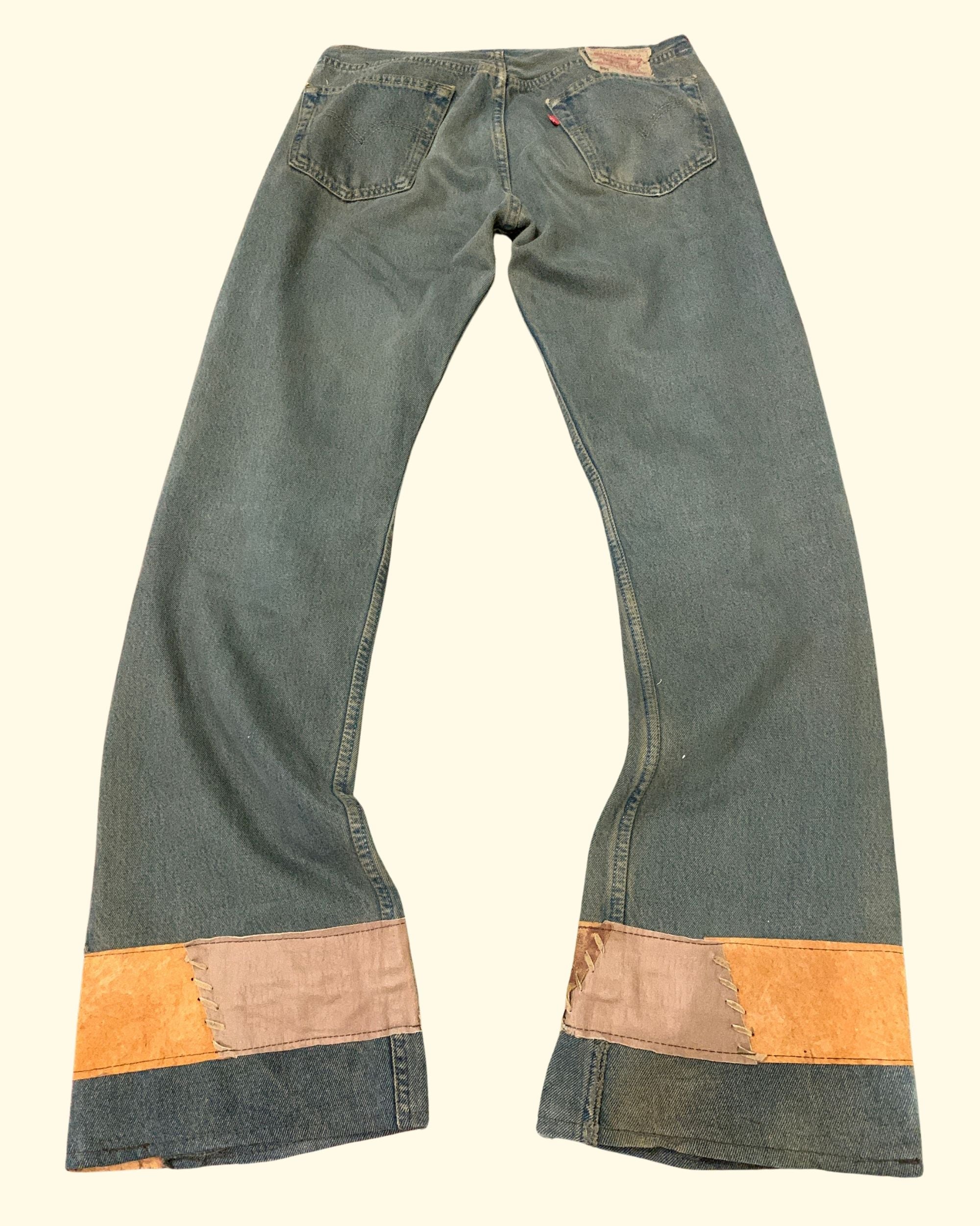 90's Levi's Patchwork Leather Rust Wash W32 L36