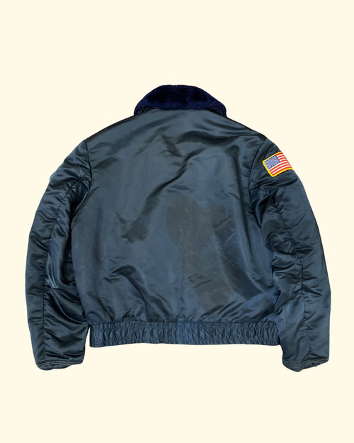 70's Tuffy Police/ Fireman Bomber Jacket Made In USA Dark Navy Size L