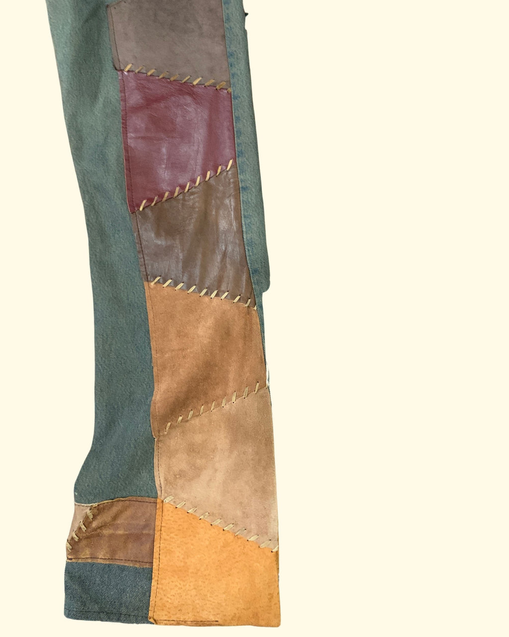 90's Levi's Patchwork Leather Rust Wash W32 L36
