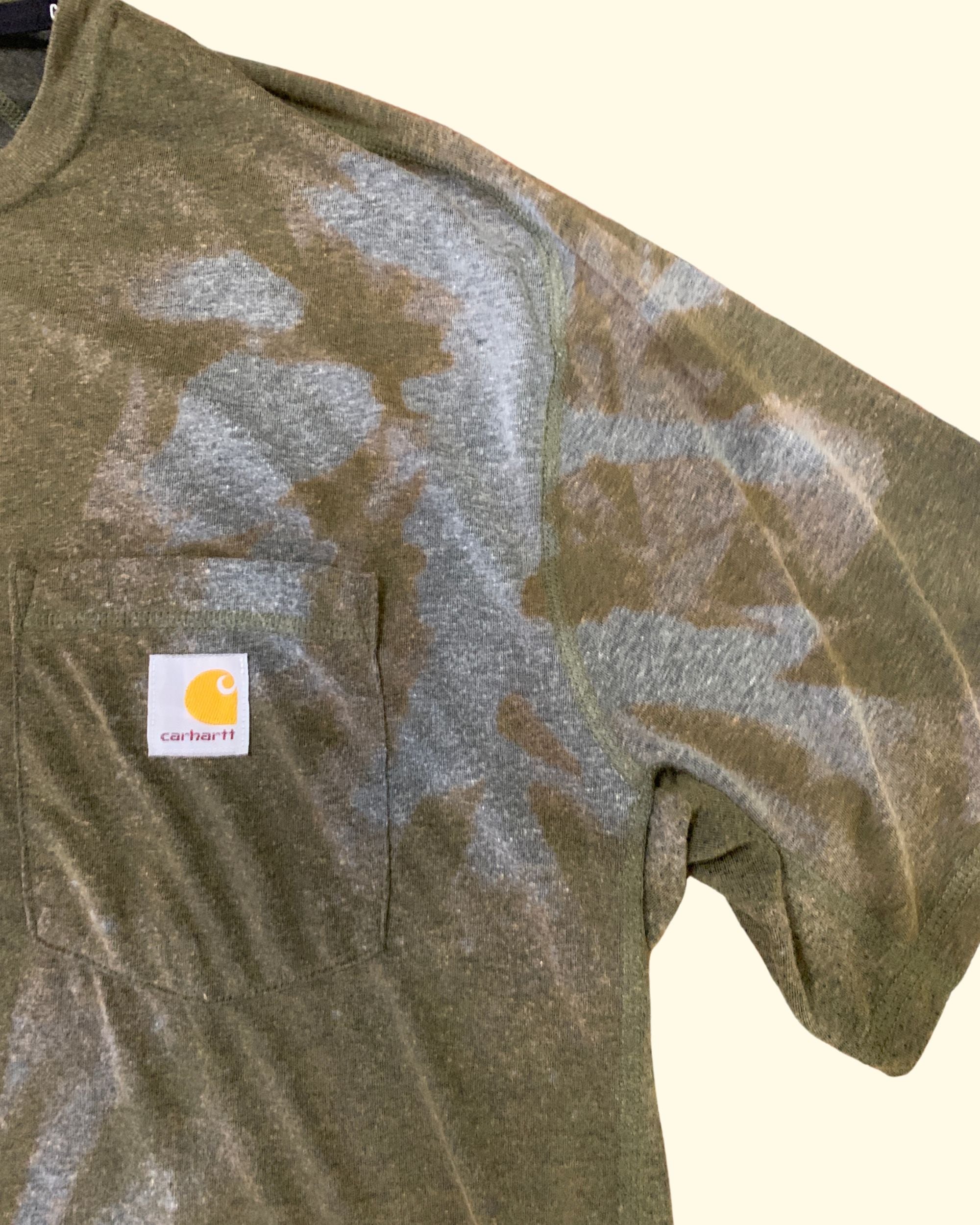 Vintage Carhartt Acid Wash Green Y2K Tee XL