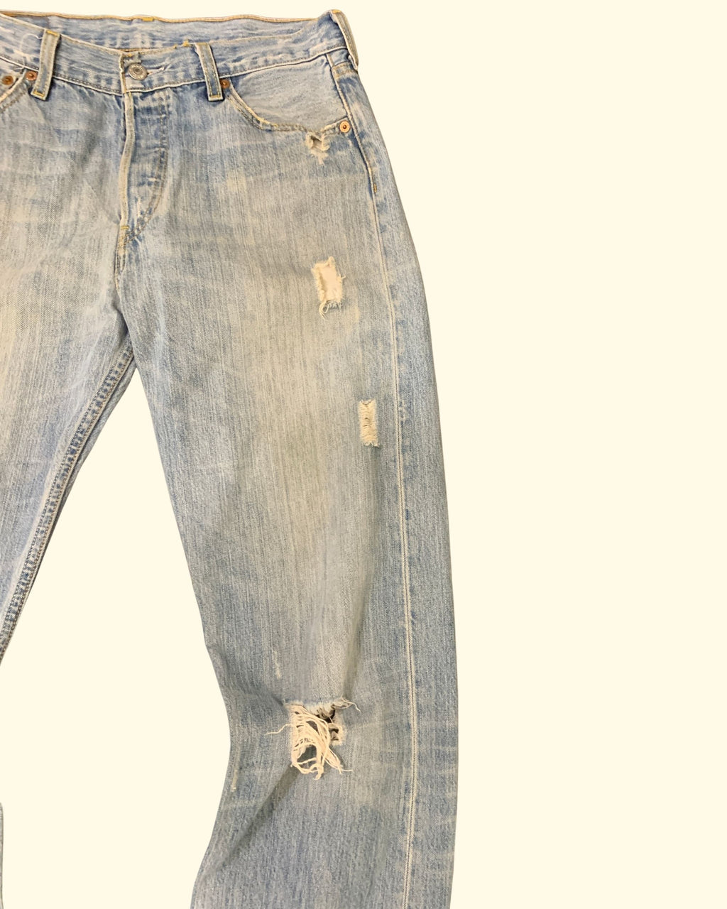 Y2K Levi's 501 Distressed Light Blue Denim W30 L34