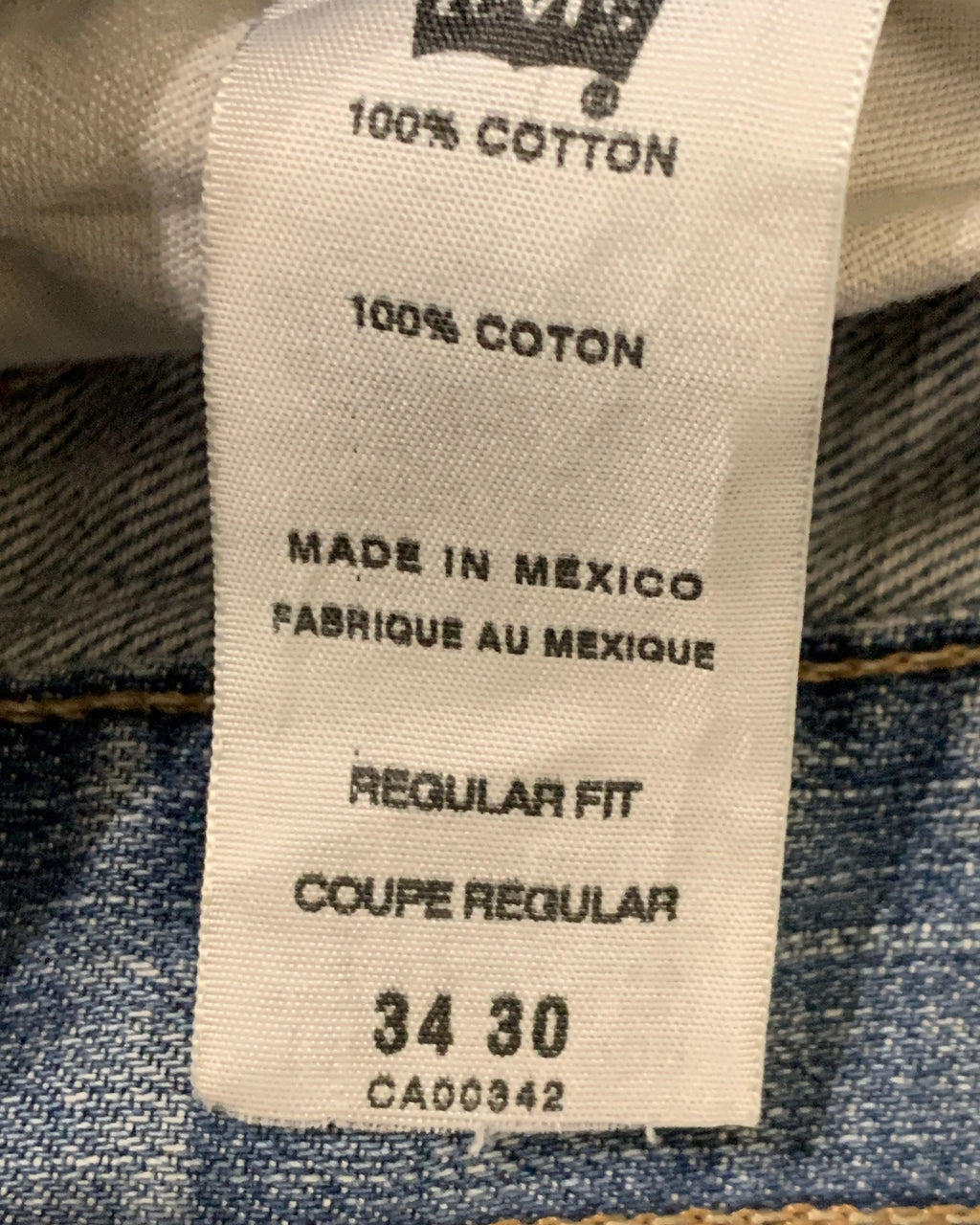 90's Levi's Coupe Regular Made In Mexico Distressed Light Blue Denim W34 L30