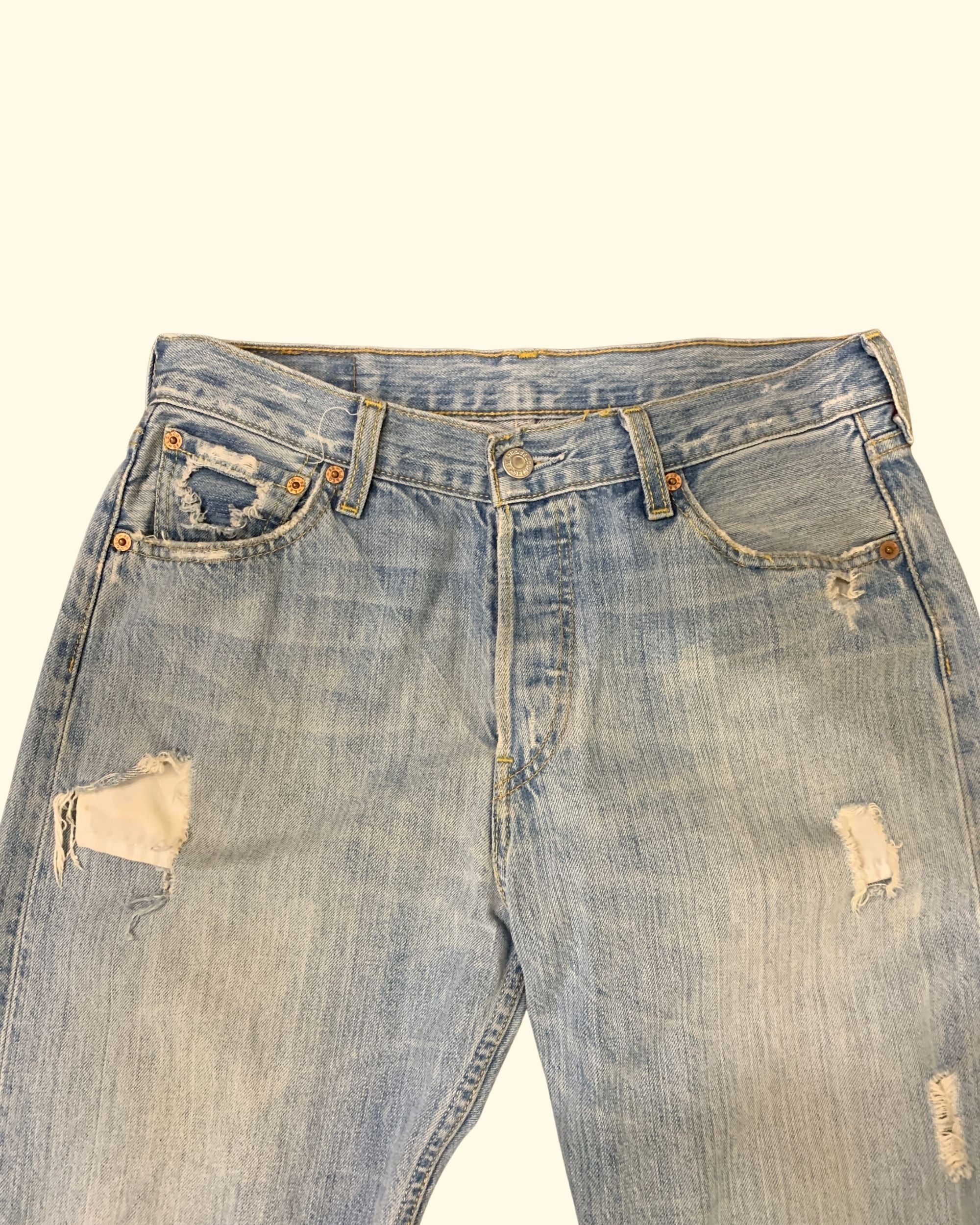 Y2K Levi's 501 Distressed Light Blue Denim W30 L34