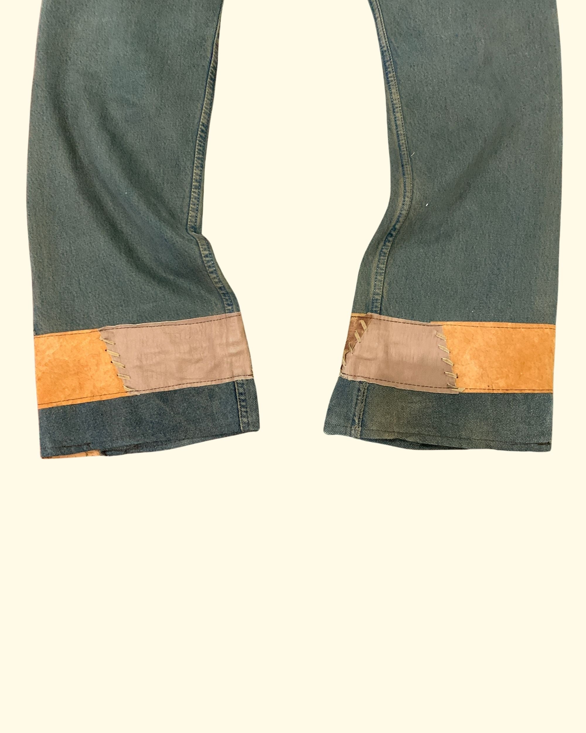 90's Levi's Patchwork Leather Rust Wash W32 L36