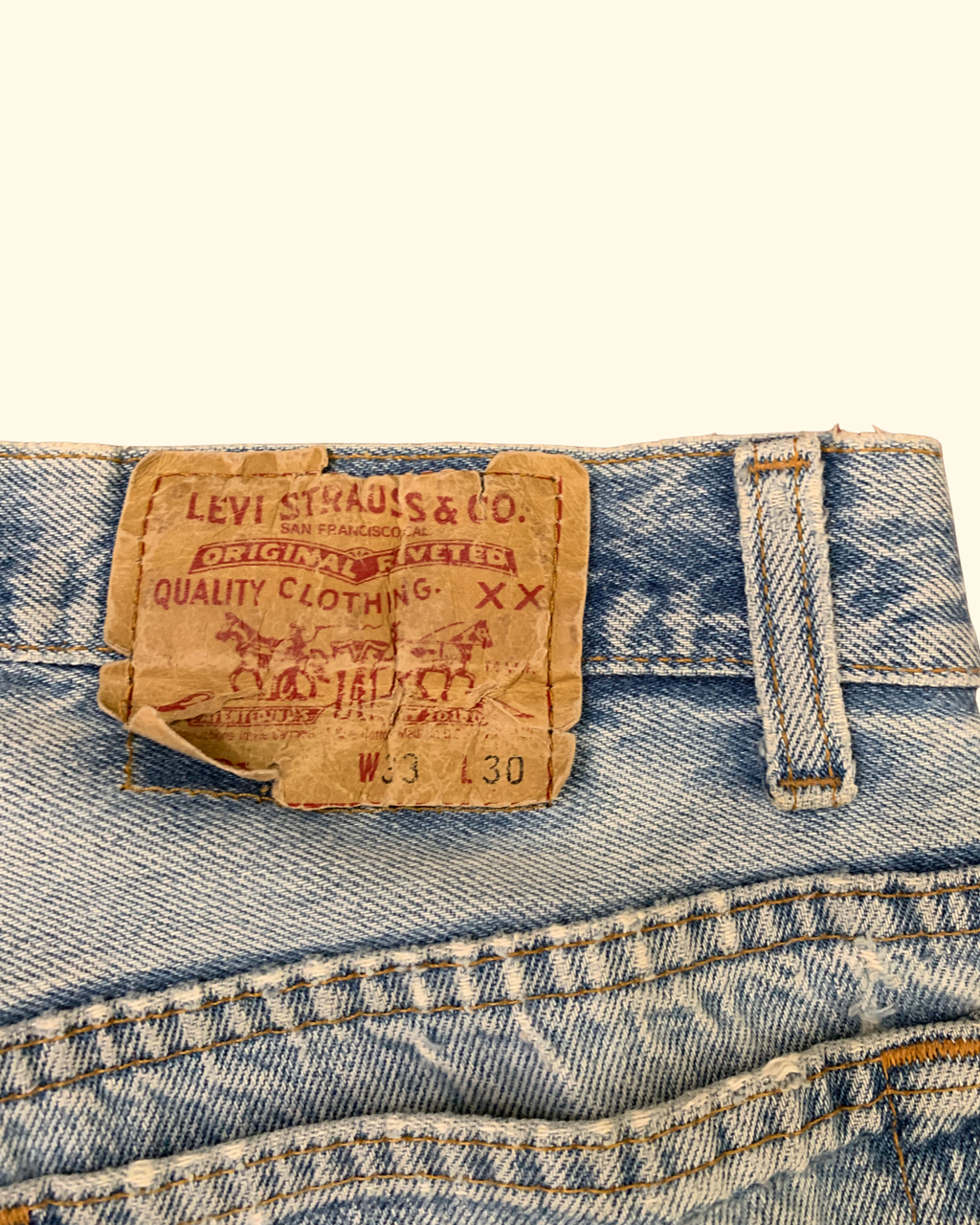 80's Levi's 501 Distressed Made In USA Light Blue Denim W33 L30