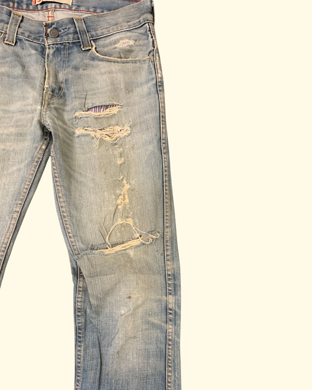 Y2K levi's 511 Distressed Light Blue Denim W32 L34