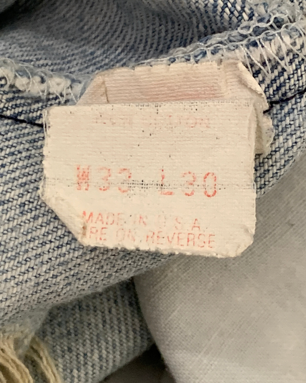 80's Levi's 501 Distressed Made In USA Light Blue Denim W33 L30