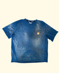 Carhartt Force Pocket T-Shirt Blue Bleached Distressed Relaxed Fit Size L