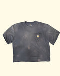 Carhartt Pocket T-Shirt Black Bleached Distressed Workwear XL