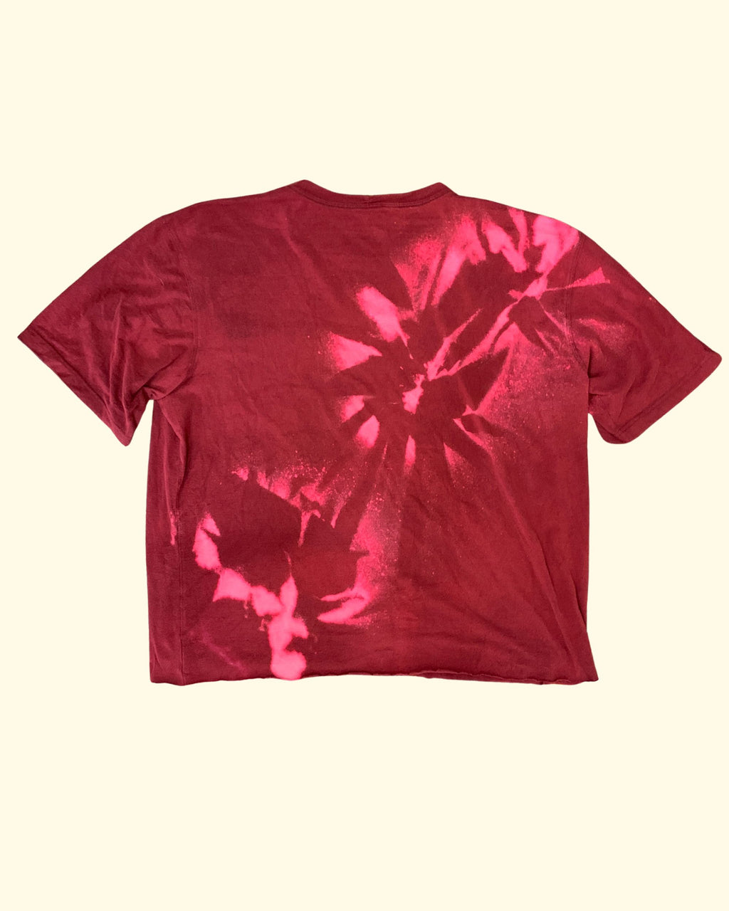 Carhartt Pocket T-Shirt Burgundy Bleached Distressed Relaxed Fit 2XL