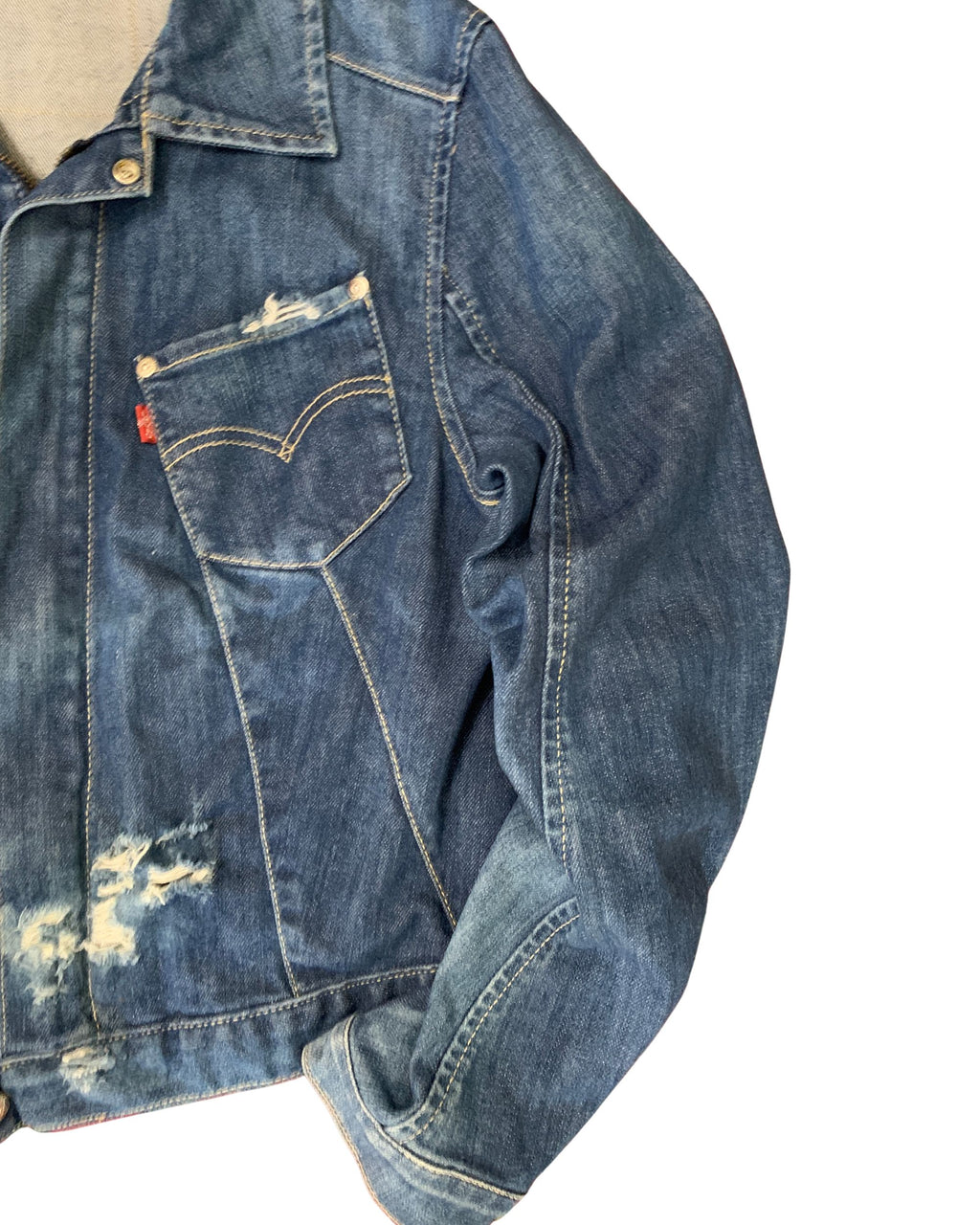 Levi's Engineered Jeans Vintage Distressed Denim Jacket Blue Y2K Size M