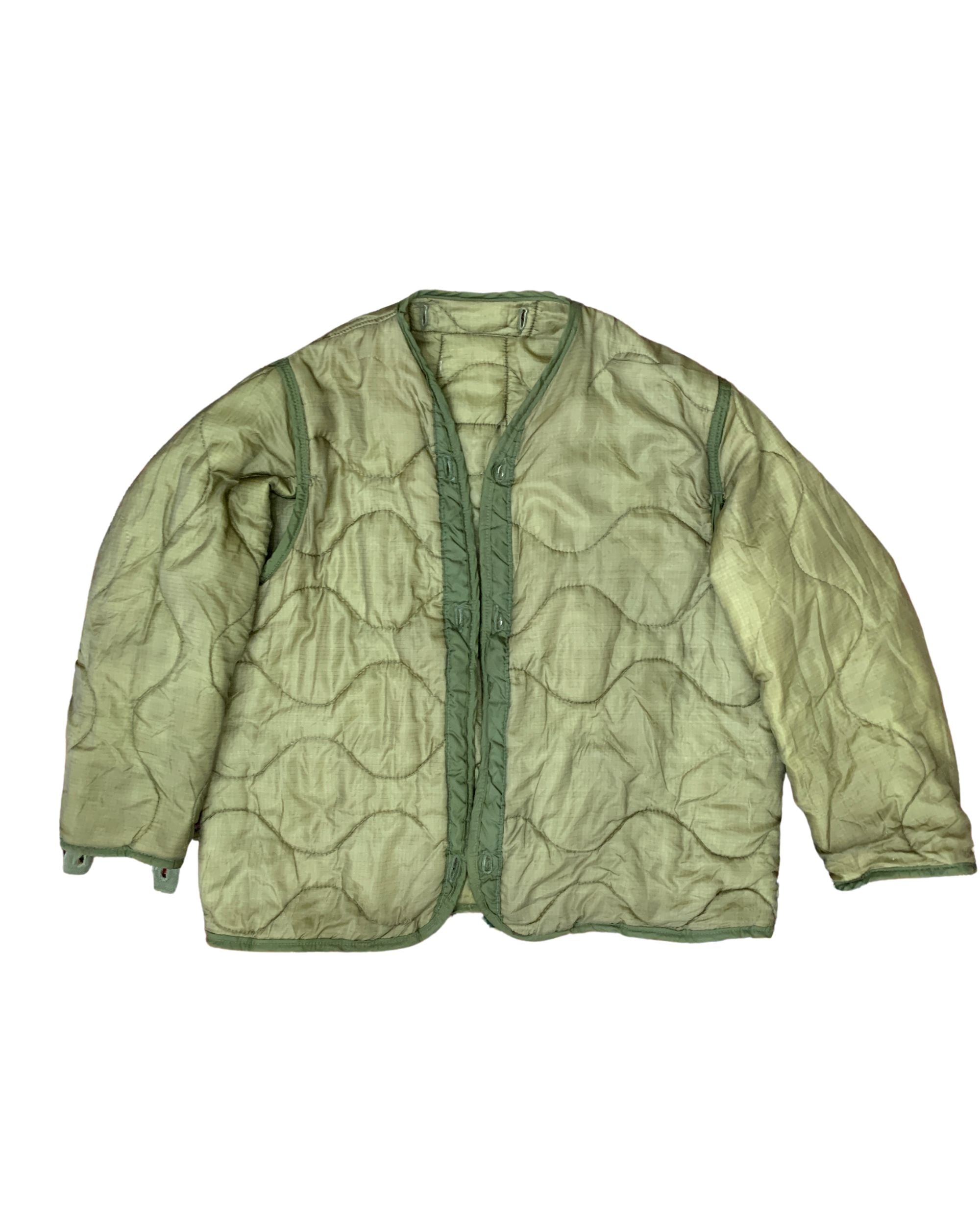 US Army Cold Weather Quilt Liner Jacket Olive Green Vintage