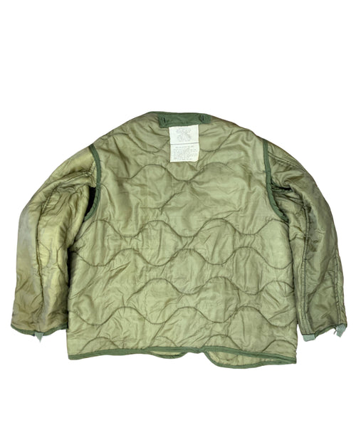 US Army Cold Weather Quilt Liner Jacket Olive Green Vintage