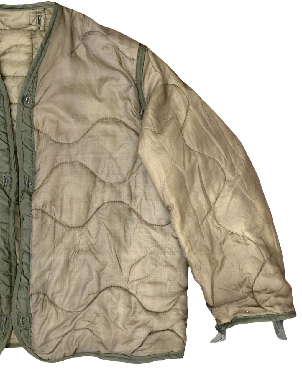 US Army Cold Weather Quilt Liner Jacket Olive Green Vintage