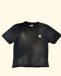 Vintage Carhartt Pocket Tee Black Logo Patch Workwear Loose Fit M