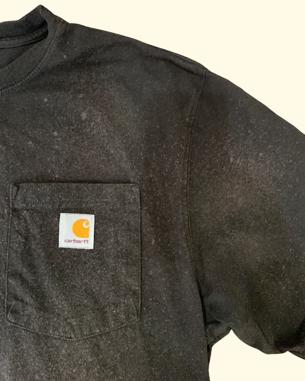 Vintage Carhartt Pocket Tee Black Logo Patch Workwear Loose Fit M