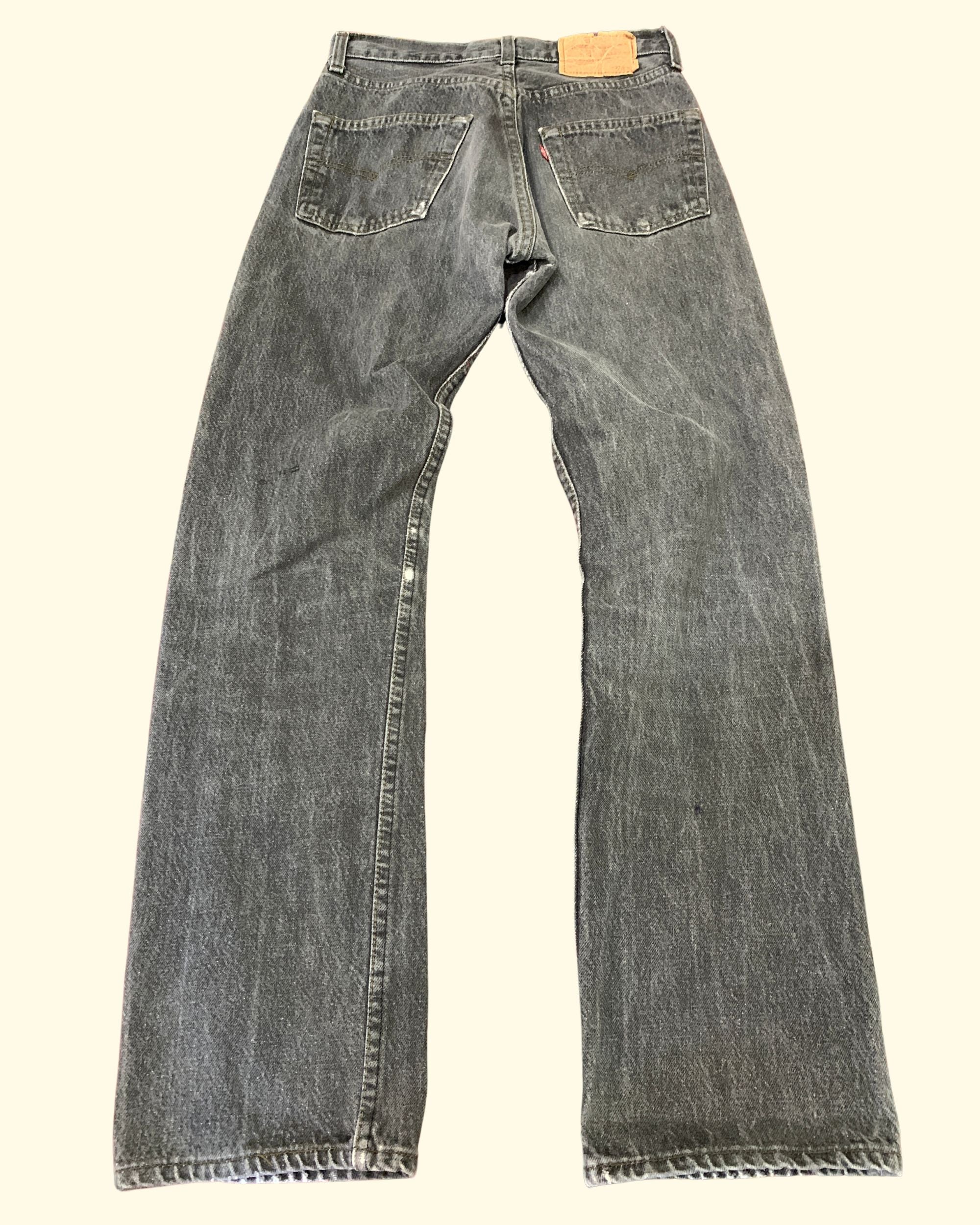 Vintage Levi's 501 Black Made in USA Distressed Jeans W27 L30
