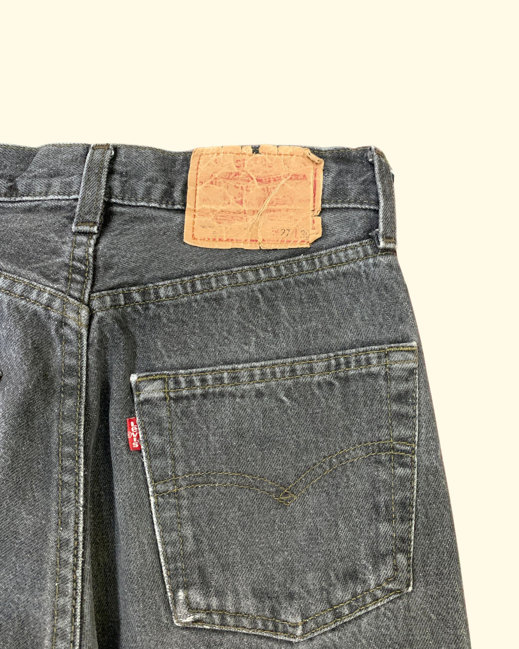 Vintage Levi's 501 Black Made in USA Distressed Jeans W27 L30