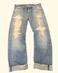 Vintage Levi's 501 Distressed Jeans Made in France W34 L36