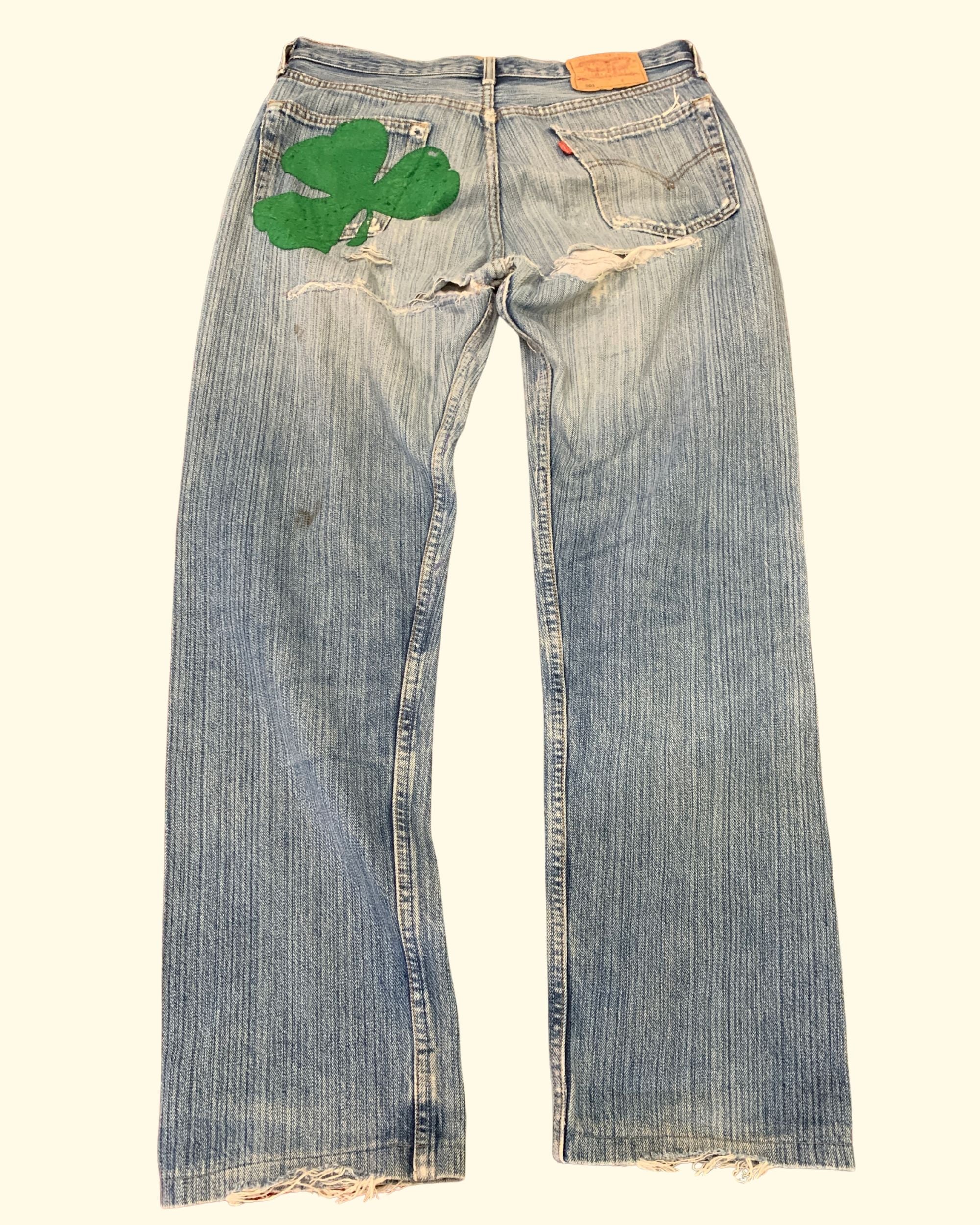 Vintage Levi's 501 Distressed Jeans Made in France W34 L36