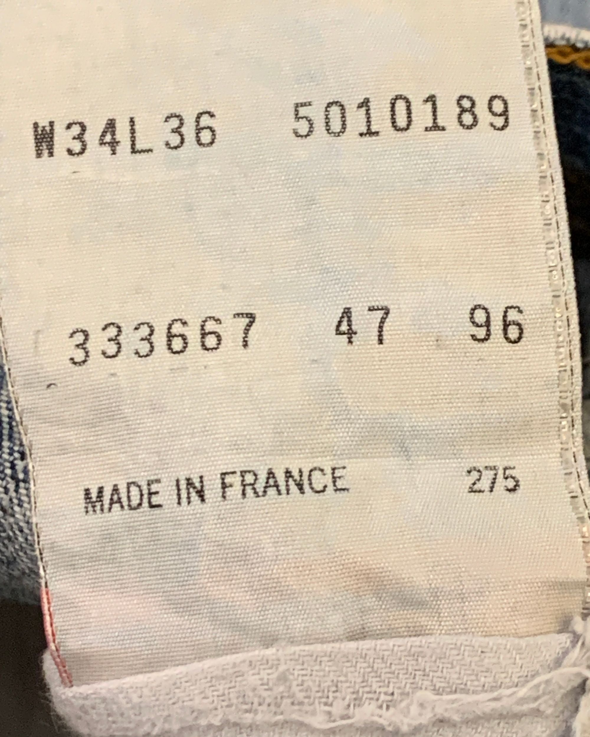 Vintage Levi's 501 Distressed Jeans Made in France W34 L36