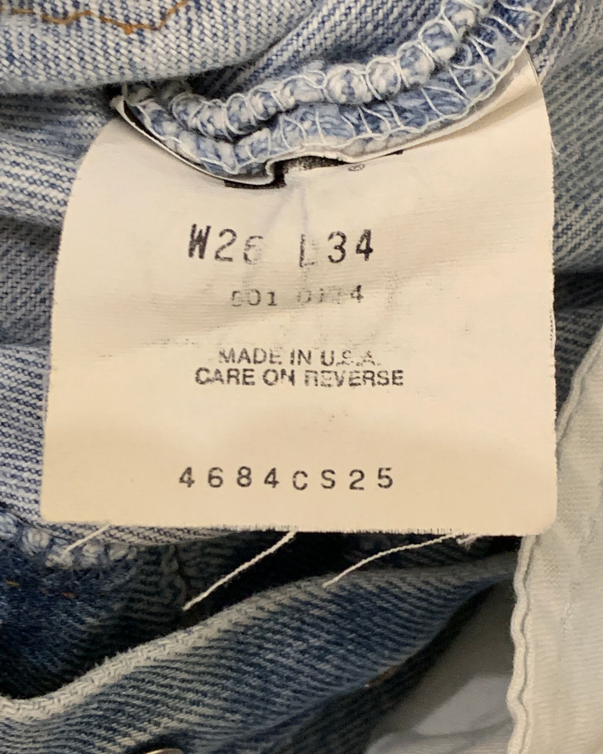 Vintage Levi's 501 USA Jeans W26 L34 Light Wash 90s Made in USA