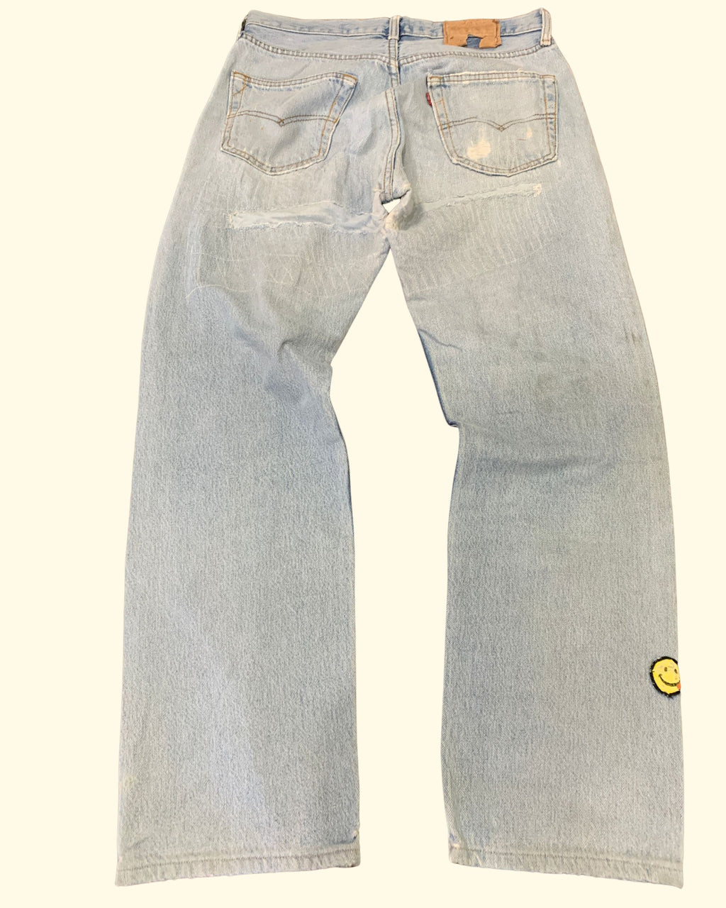 Vintage Levi's 501 USA Jeans W33 L36 Light Wash Distressed 90s Made in USA